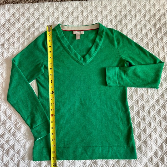 Banana Republic Extra Fine Merino Wool V-Neck Pullover Sweater - Jade Green - M - Picture 7 of 12